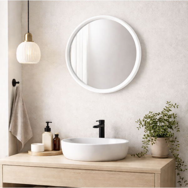 Espejo Decorativo Profundo – Blanco (33 cm)