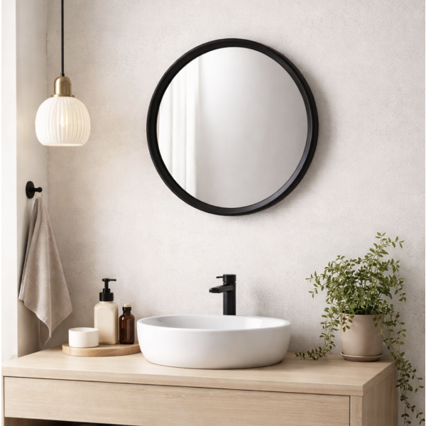 Espejo Decorativo Profundo – Negro (33 cm)