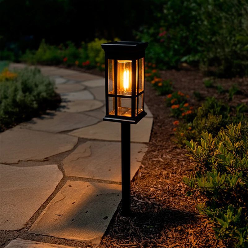 Farol Estaca Solar Luz Led Exteriores Jardín
