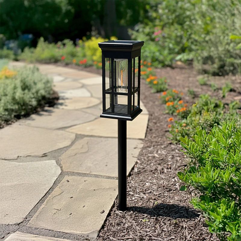 Farol Estaca Solar Luz Led Exteriores Jardín