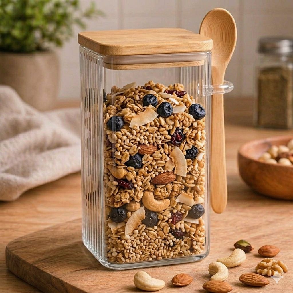 Frasco de Vidrio Hermético Grande con Tapa