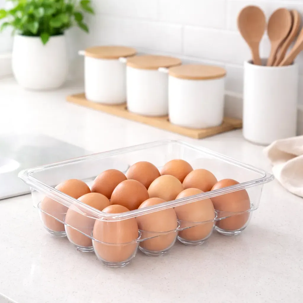 HUEVERA ACRÍLICO CUADRADA 12 huevos