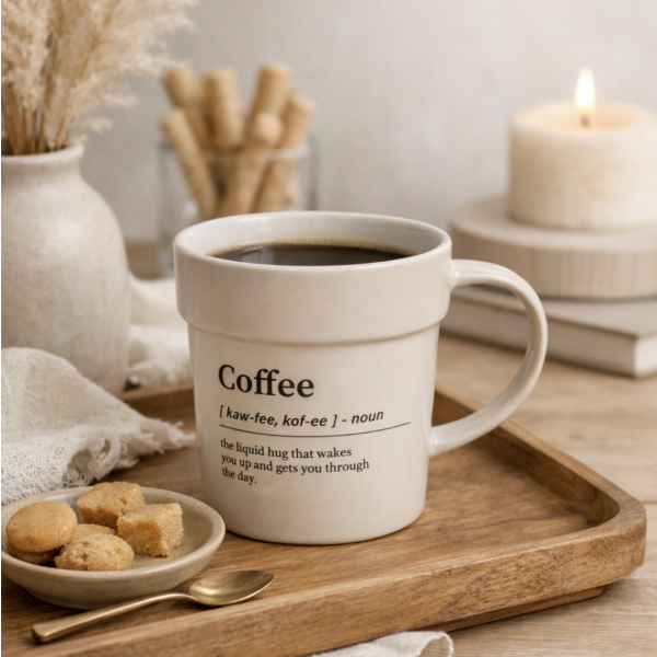 Jarro Mug Coffee 400 ml – Blanco & Crema