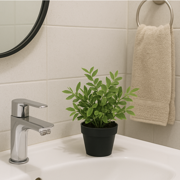 Maceta y planta artificial Verde oscuro