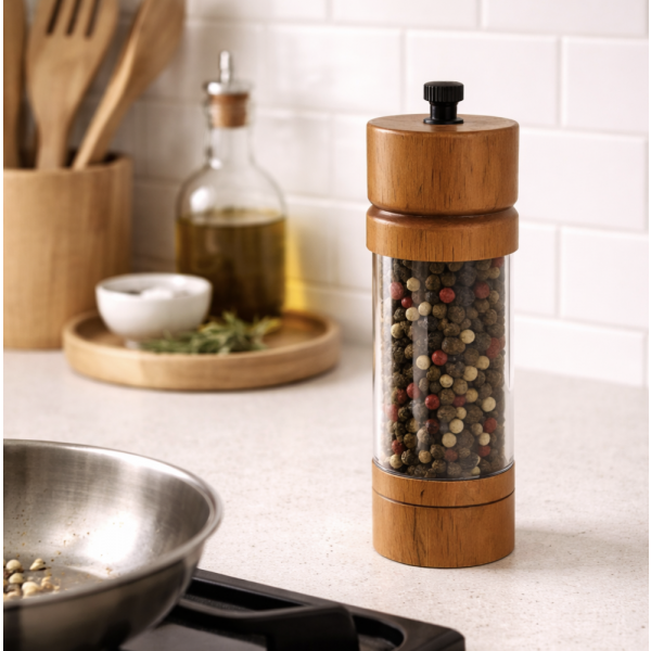 Molinillo de Especias – Madera & Vidrio