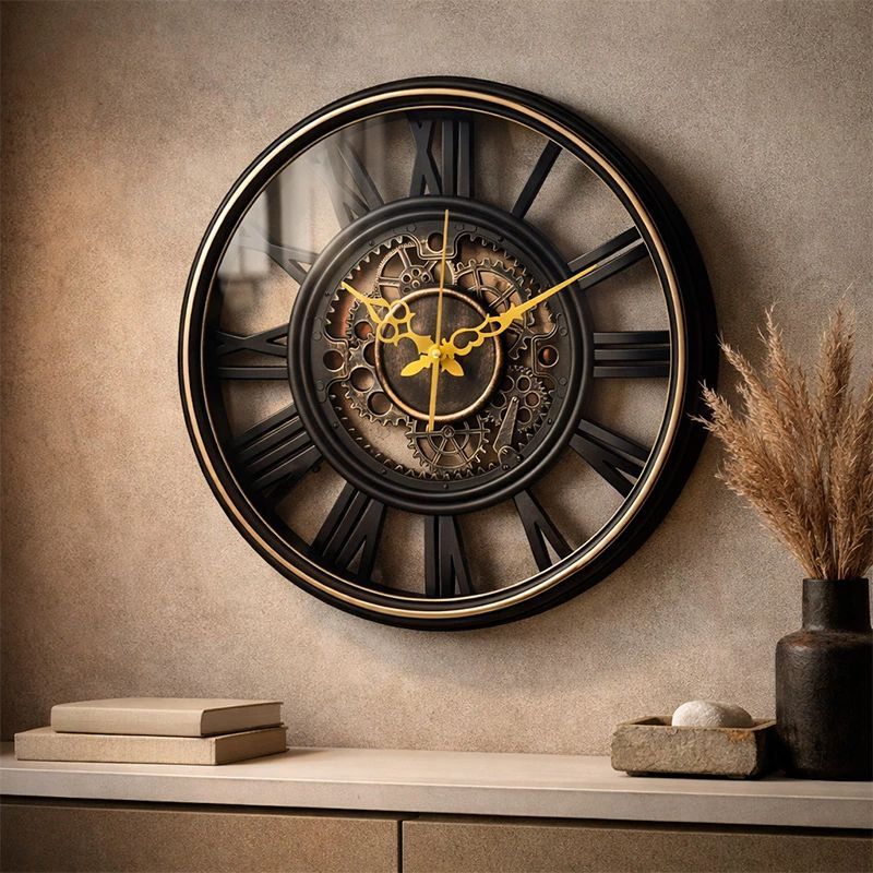 Reloj De Pared Con Engranajes A La Vista 45