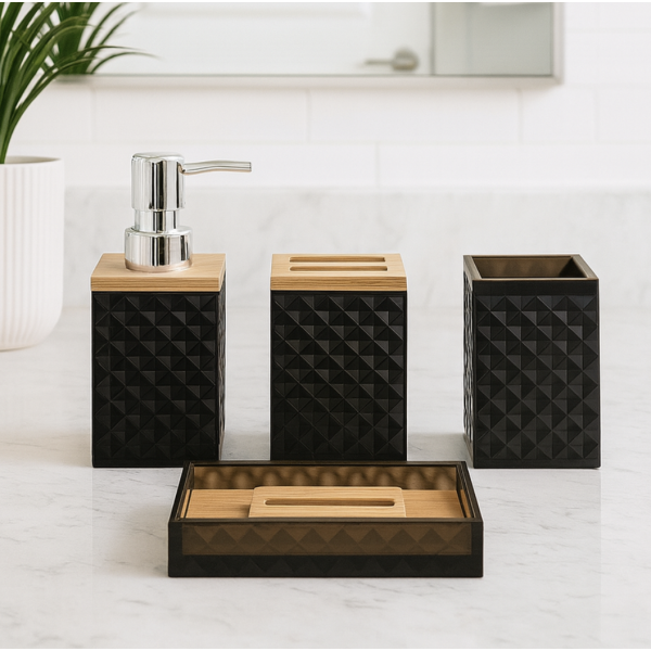 Set de baño 4 piezas negro