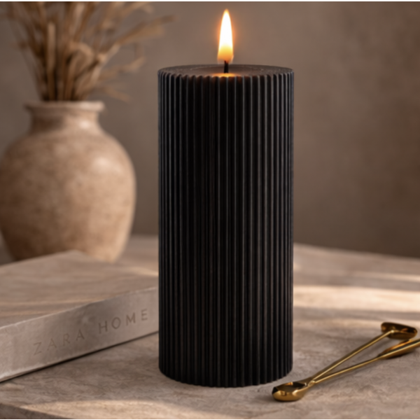 Vela de Parafina LED Grande Negra