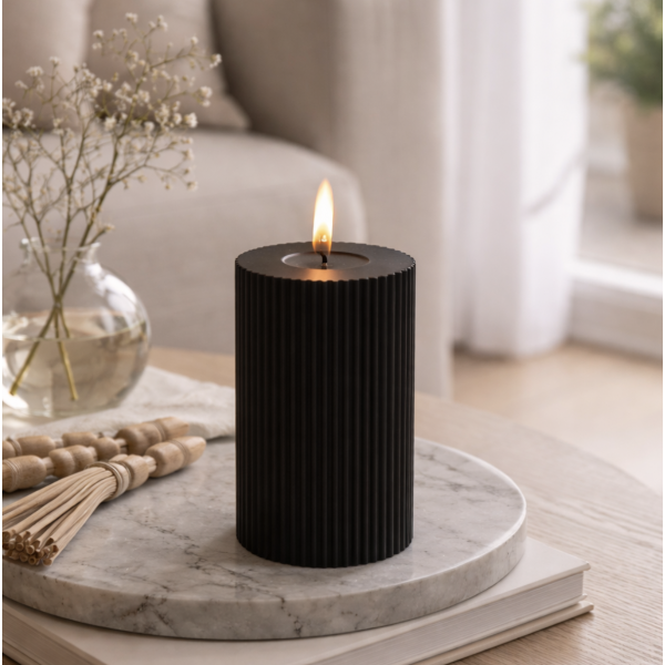 Vela de Parafina LED Negra