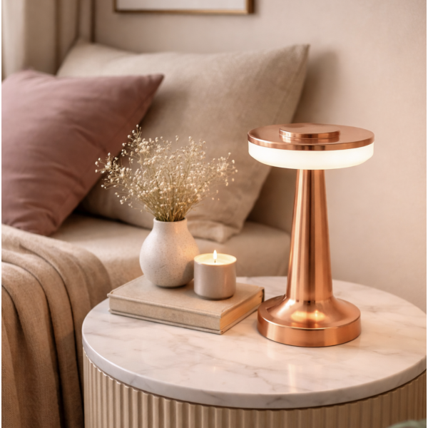 Velador led retro cobre