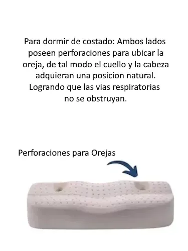 Almohada Viscoelástica Cervical Antirronquidos Ergonómica