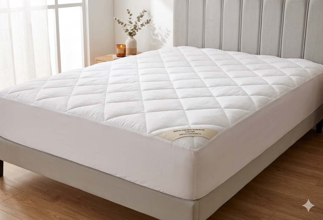 Cubrecolchon Pilow King 200x200 Matelaseado Ajustable