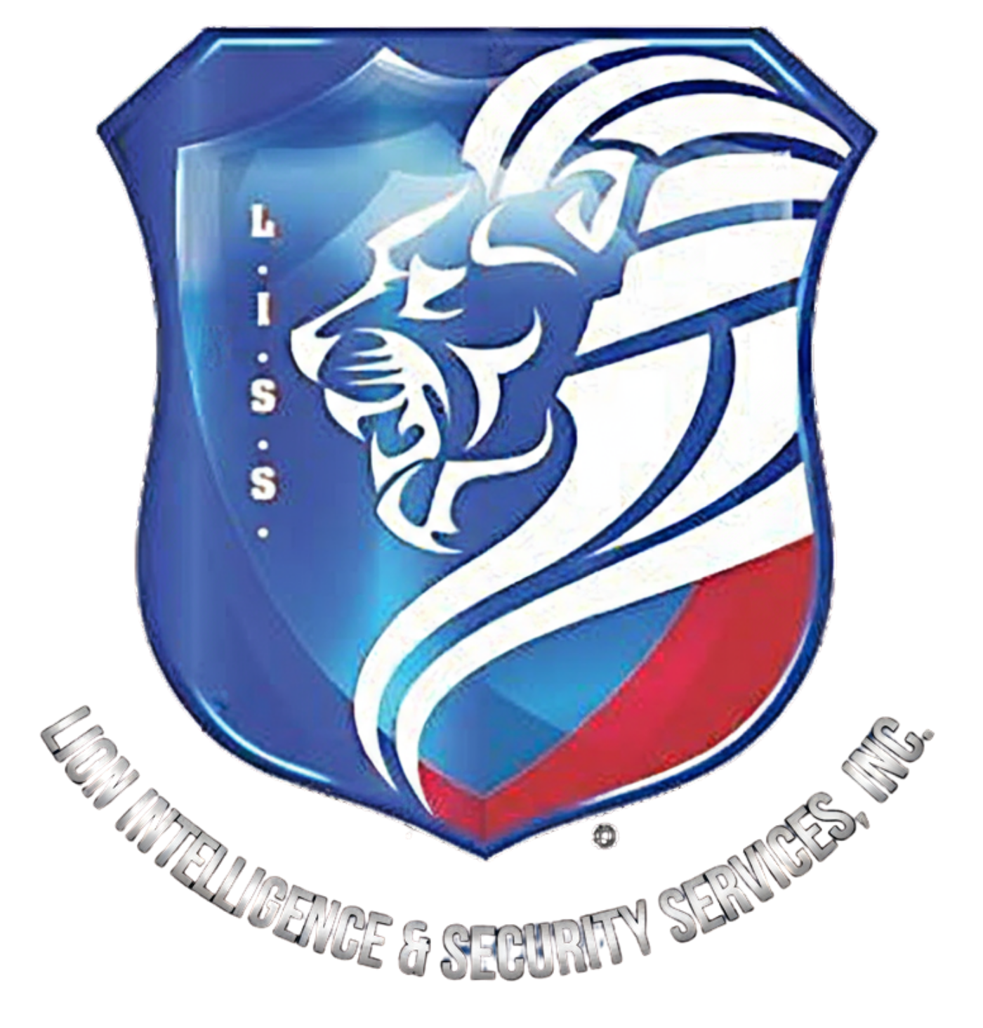 Blue shield logo with lion's head,
