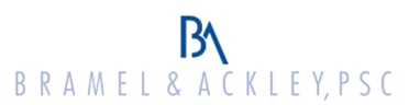 Logo for Bramel & Ackley, PSC. The initials B and A are in blue, with the name in light gray.