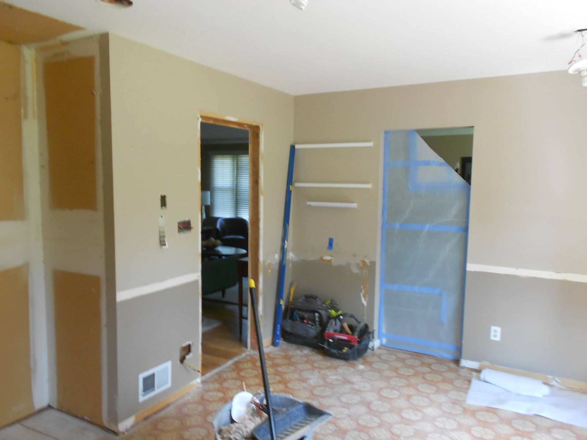 A room in a house that is being remodeled