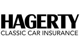 A black and white logo for hagerty classic car insurance.
