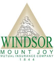 The windsor mount joy mutual insurance company logo is a triangle with a ship on it.