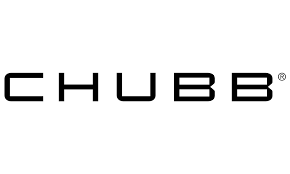 A black and white logo for chubb on a white background.