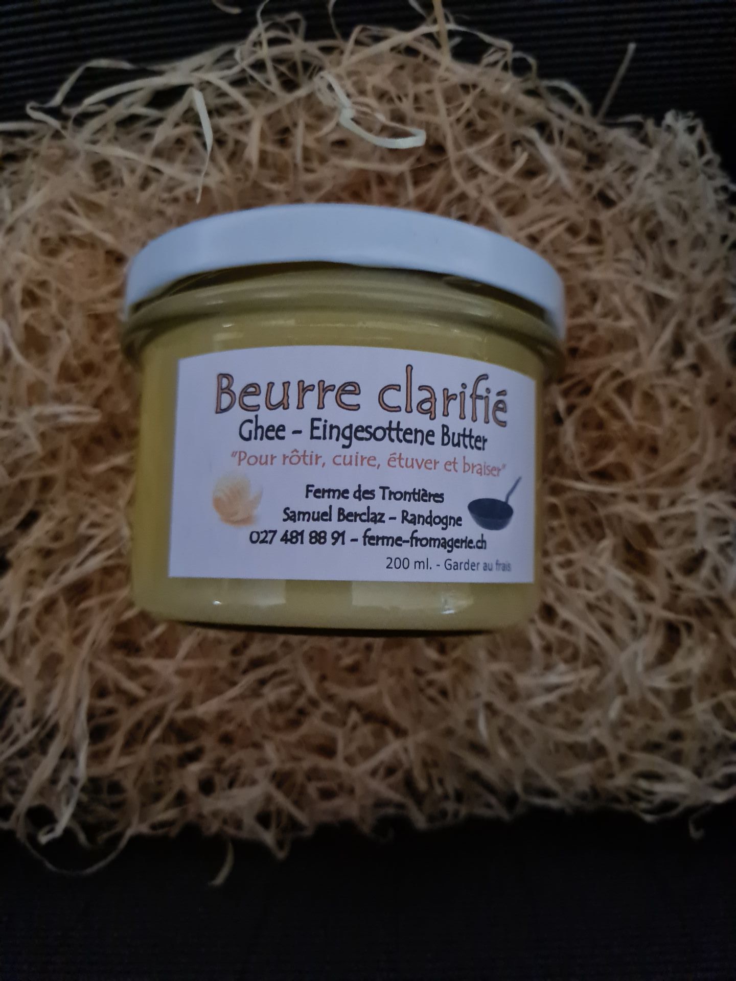 Beurre clarifié - Ghee de la Ferme des Trontières à Randogne - Crans-Montana