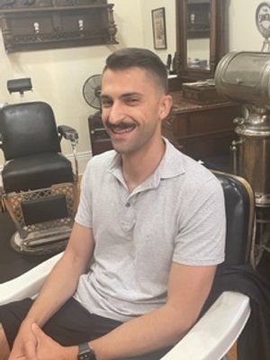 Before Guy In Light Grey Shirt Haircut — New Orleans, LA — Bad Habit Barber Shop