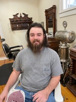 Guy In Grey Shirt Hair Front View — New Orleans, LA — Bad Habit Barber Shop