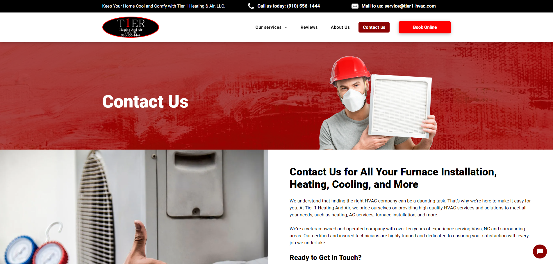 Contact Tier 1 Heating & Air Vass HVAC Specialists