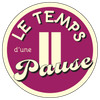 Un cercle violet avec les mots le temps d'une pause dessus