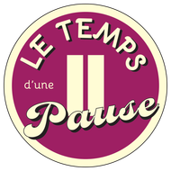 Un cercle violet avec les mots le temps d'une pause dessus