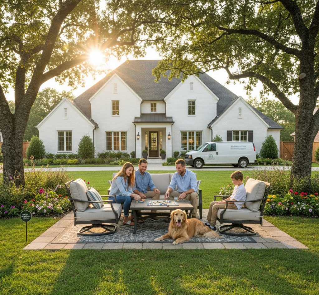 Southlake family enjoying pest-free outdoor living