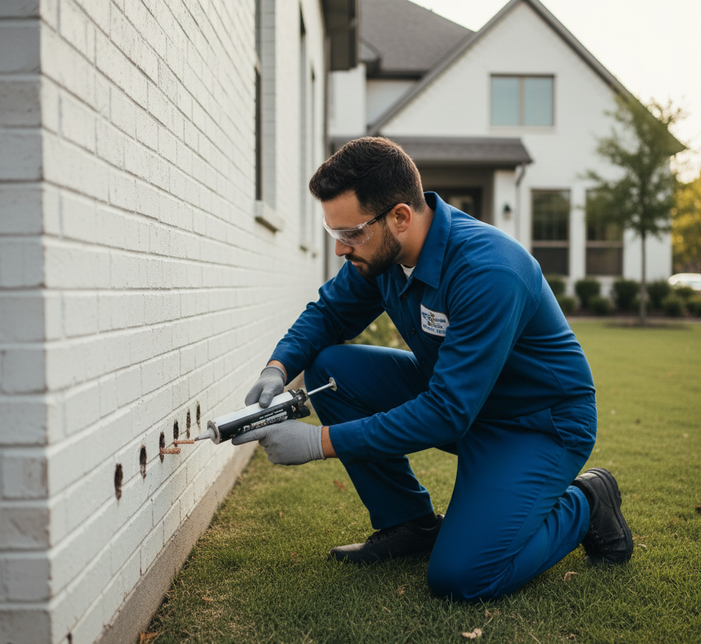 Preventive pest exclusion work in Southlake home foundation
