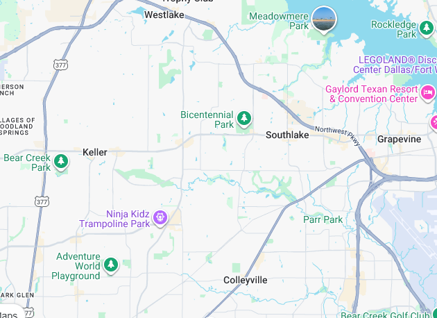 Service area map for Southlake exterminator