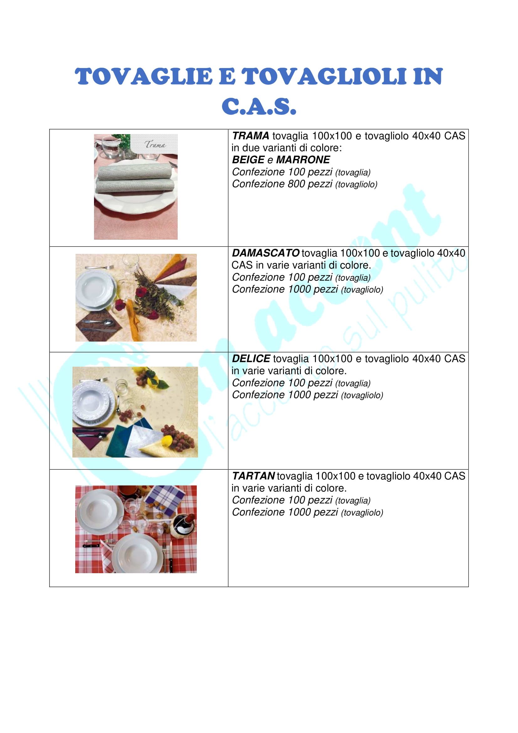 prodotti di carta per la tavola