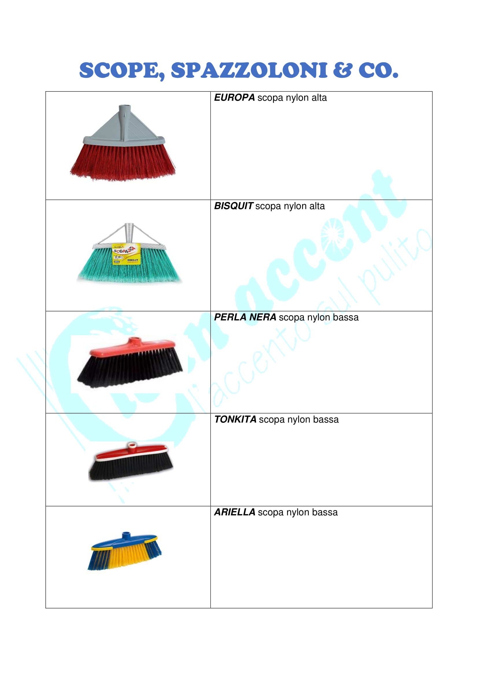 catalogo di scope e spazzoloni