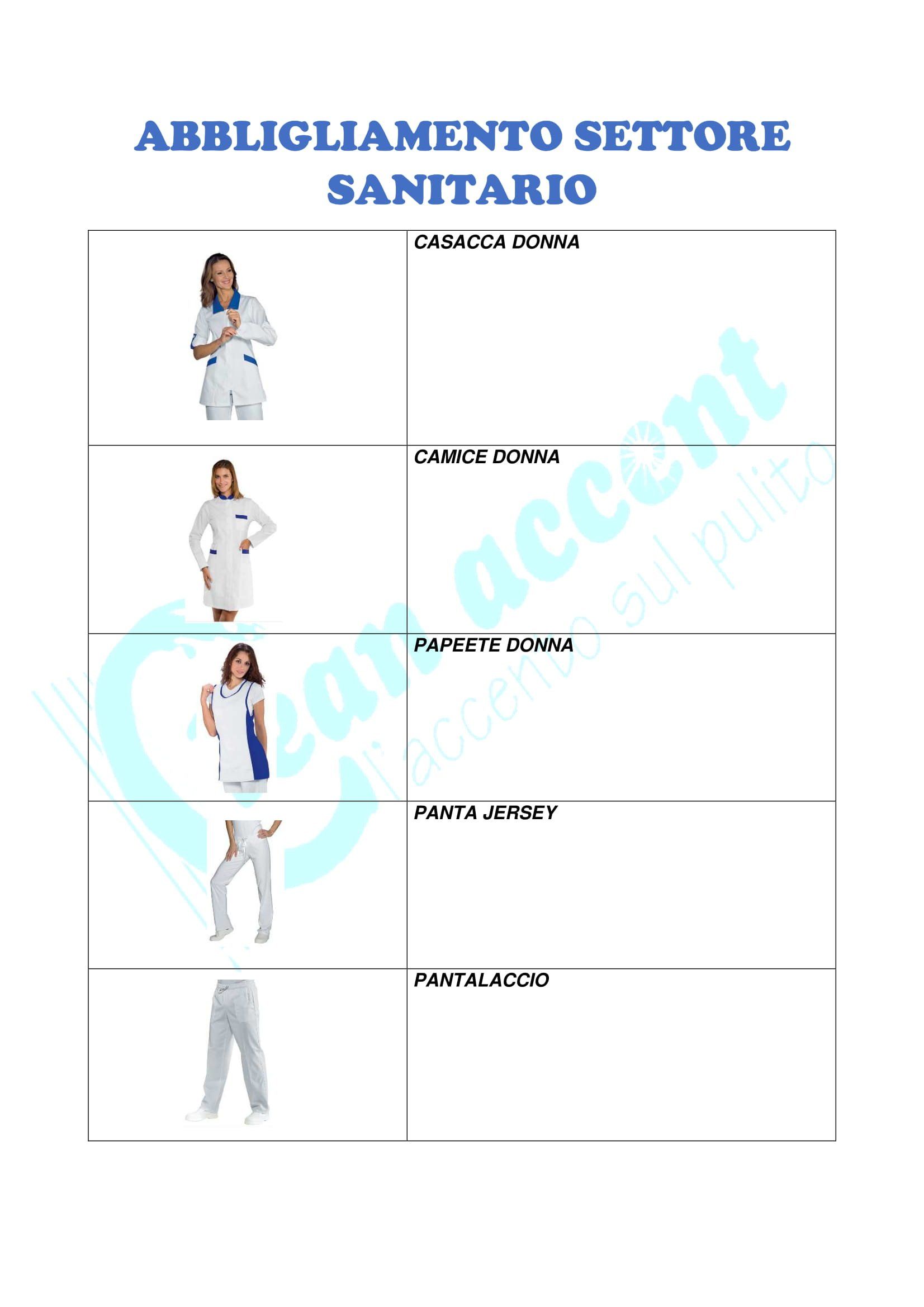 catalogo abbigliamento per il settore sanitario