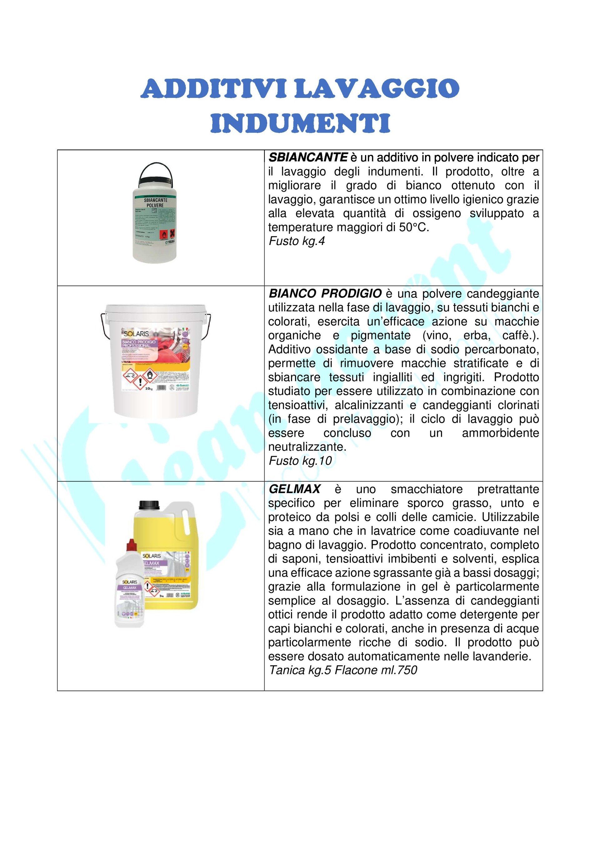 prodotti sbiancanti per indumenti