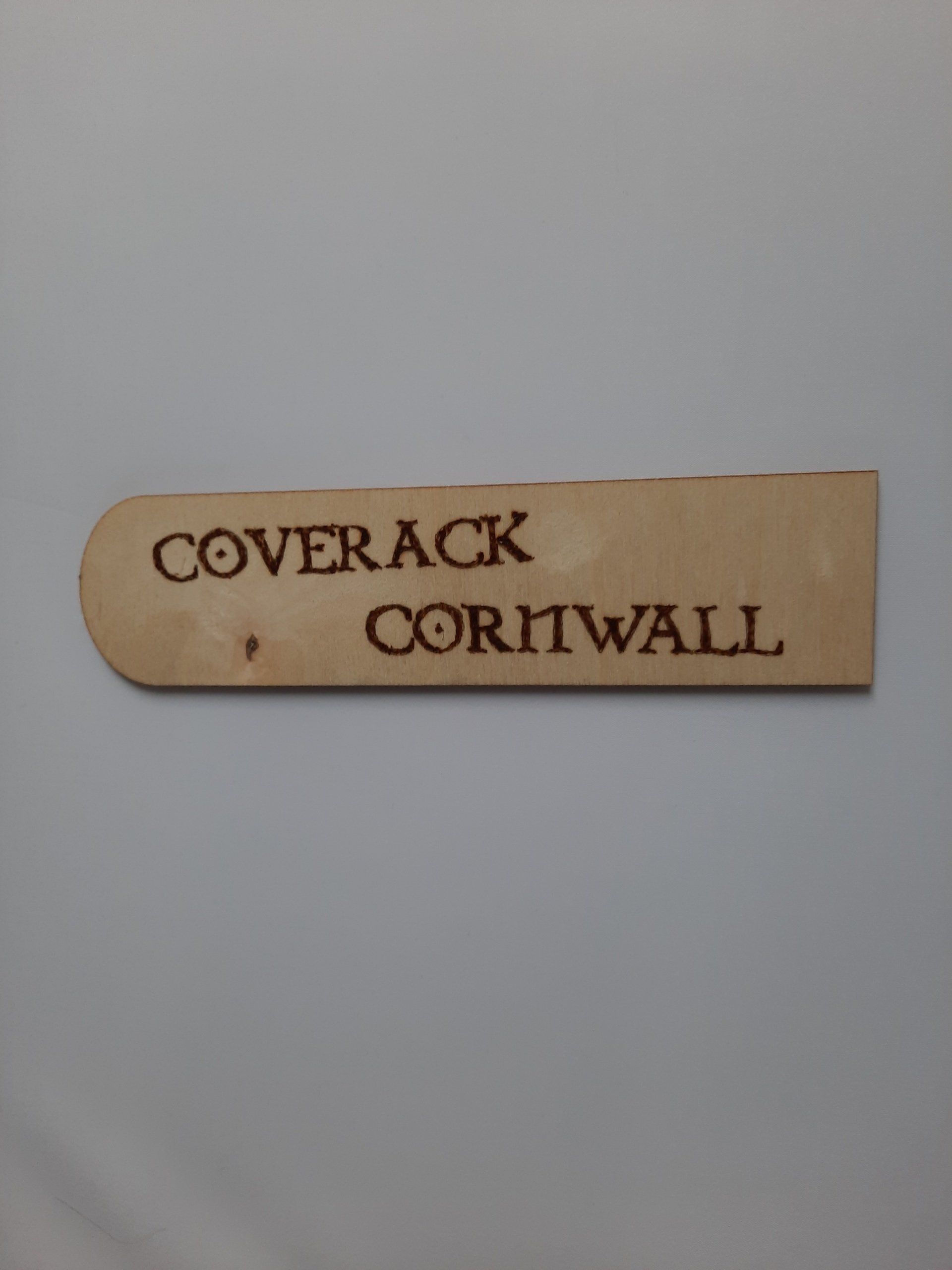 Coverack Cornwall bookmark in Pyrography