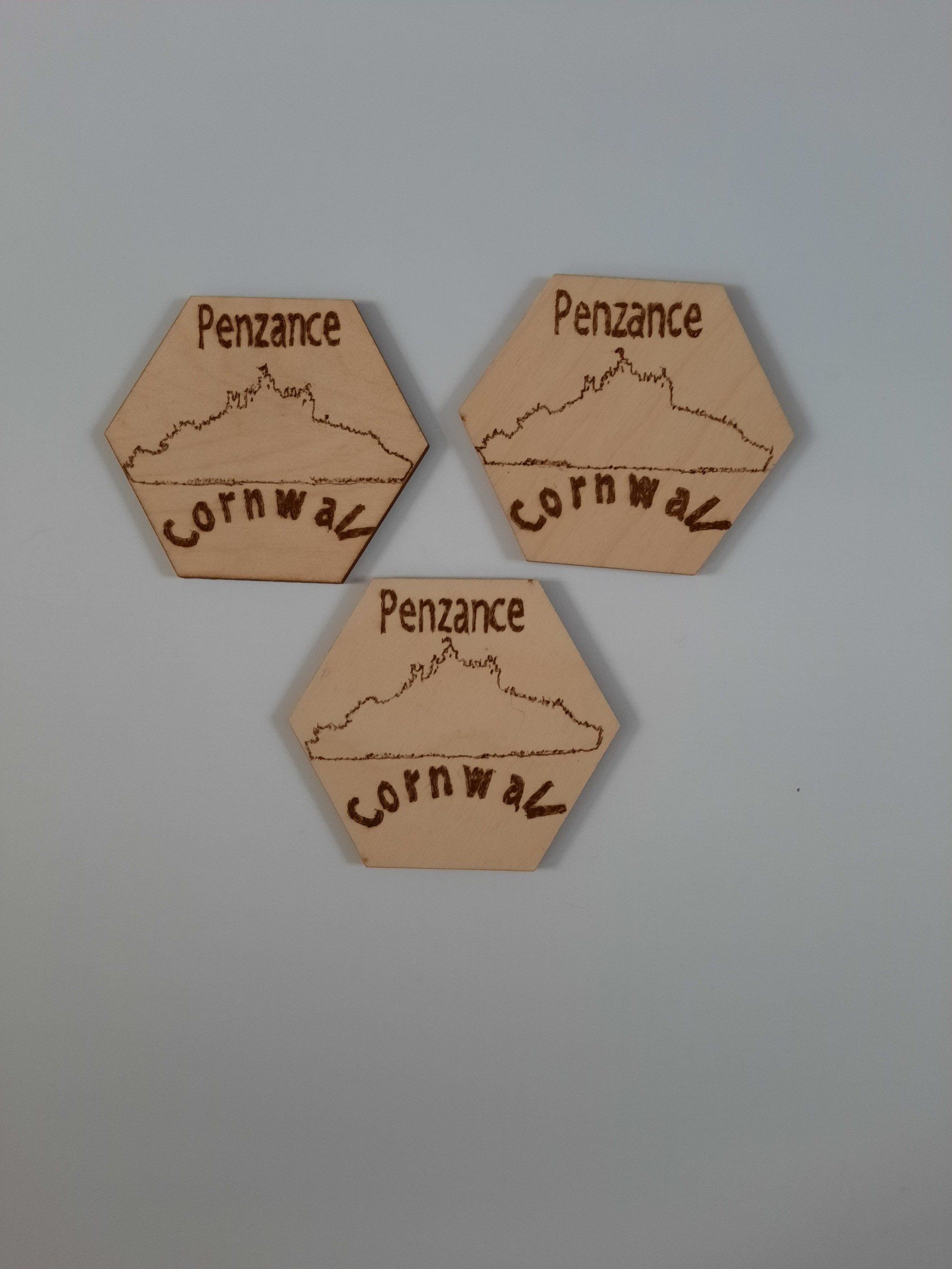 Pyrography Magnets from Penzance, Cornwall.  Make lovely gifts.