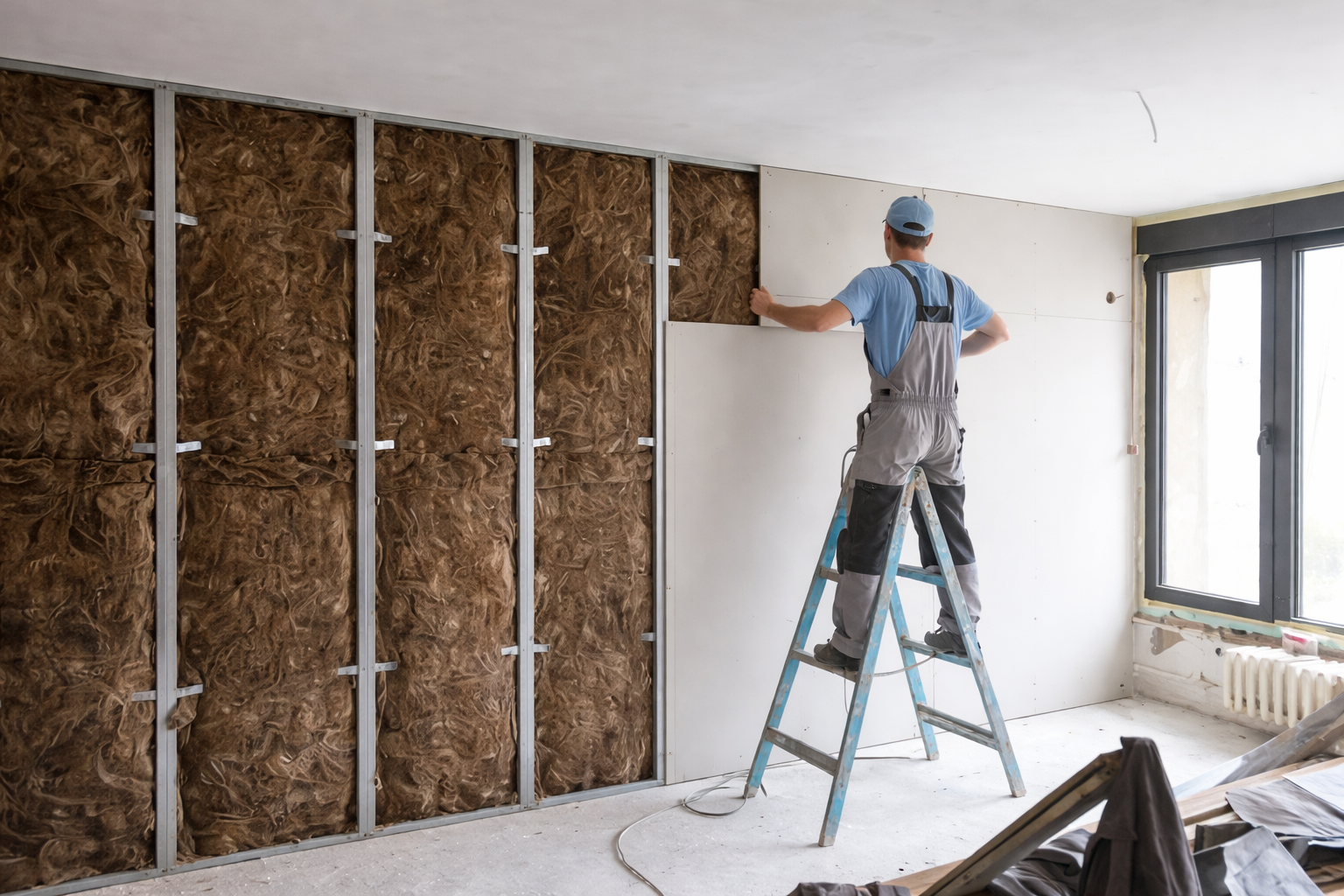 Isolamento termico interno a Cesena con controparete in cartongesso