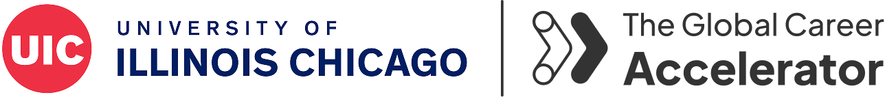 Logos for the University of Illinois Chicago and The Global Career Accelerator.