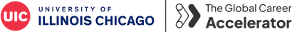 Logos for the University of Illinois Chicago and The Global Career Accelerator.