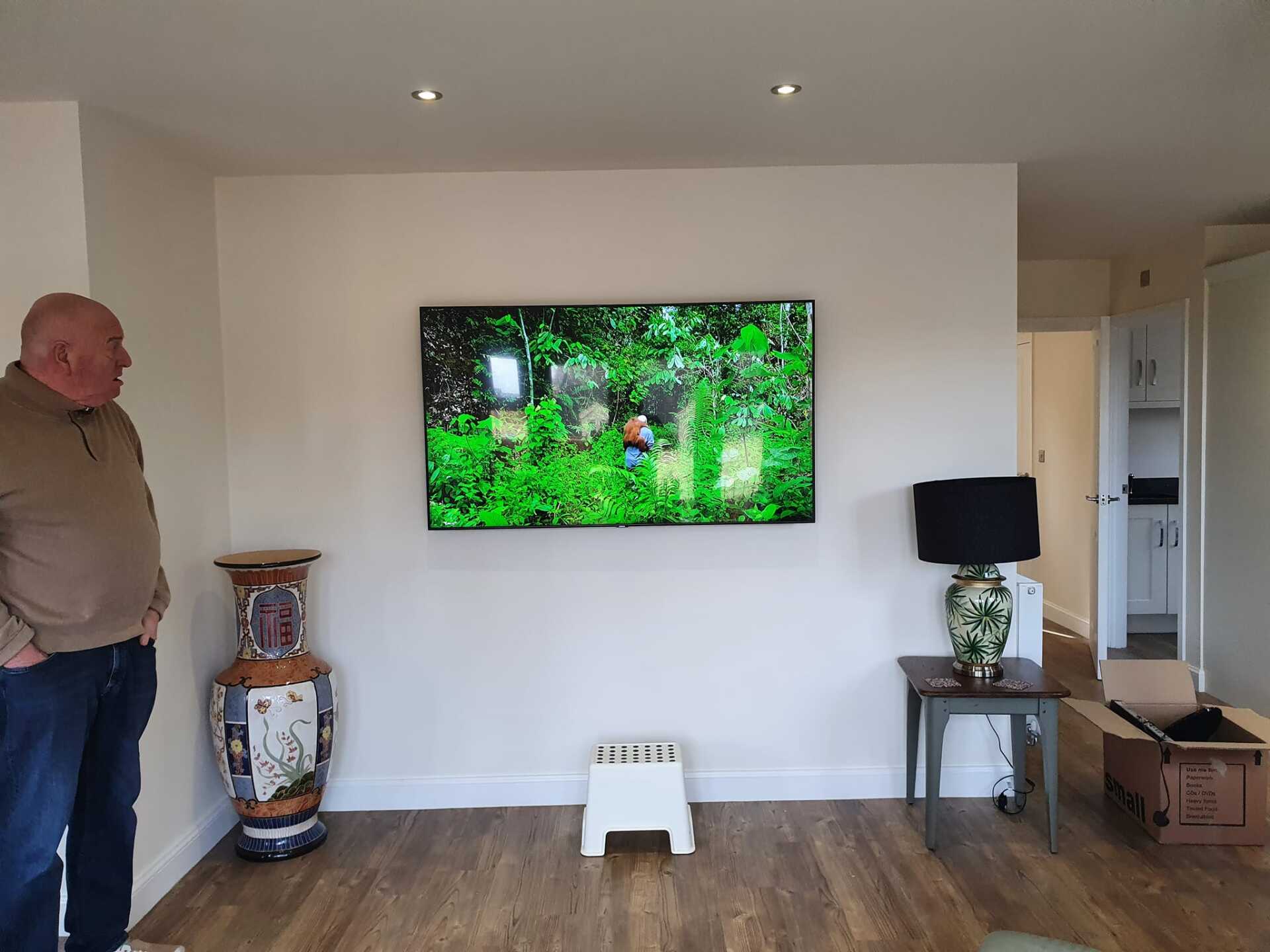 Wall mounted TV installation - Gateshead, February 2022