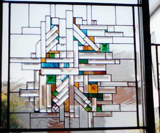 Rectangle Bars Design Leadlights — Hughesdale, VIC — Armadale Stained Glass