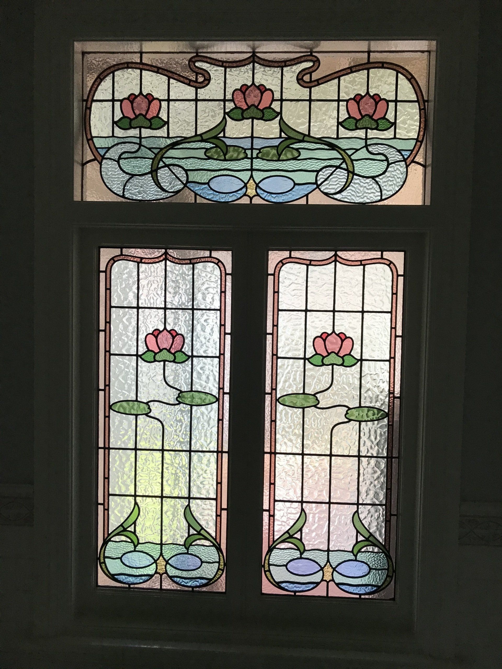 Edwardian Lotus Style Leadlights — Hughesdale, VIC — Armadale Stained Glass