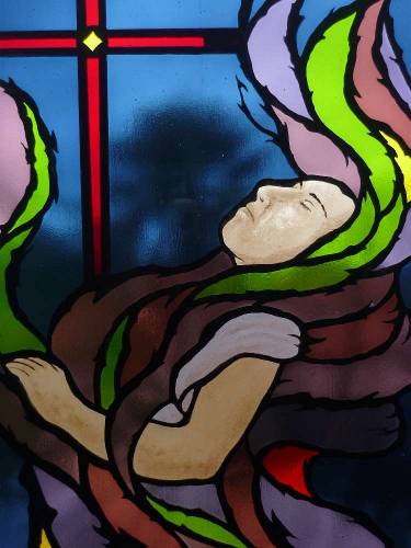 Woman with Colourful Hair Design Stained Glass — Hughesdale, VIC — Armadale Stained Glass