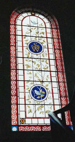 Blue and Red Design Stained Glass — Hughesdale, VIC — Armadale Stained Glass