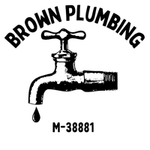 Hexagon logo with mountains, trees, and campfire in orange and blue. Company name is white.