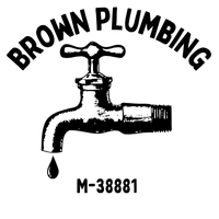 Hexagon logo with mountains, trees, and campfire in orange and blue. Company name is white.