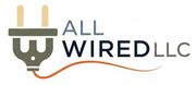 Logo featuring a power plug graphic with text "ALL WIRED LLC" in blue and gray.