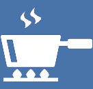 A pot is cooking on a stove with steam coming out of it.