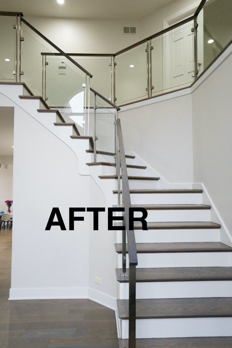 A picture of a staircase with the word after on the wall